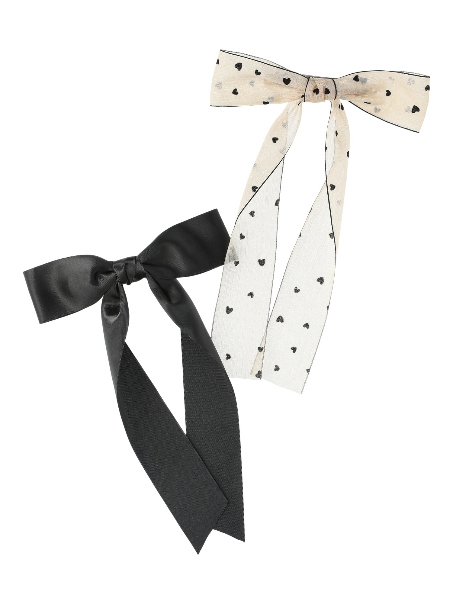 Wonder Nation Bow Barrette Hair Clip Set, 2-Piece | Walmart (US)