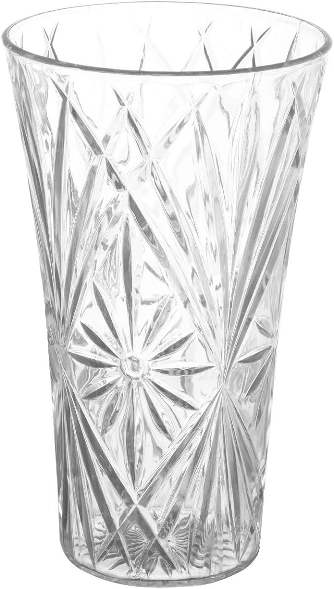 Flower Acrylic Vase Decorative Centerpiece for Home or Wedding Non-Breakable Plastic - 10" Tall, ... | Amazon (US)