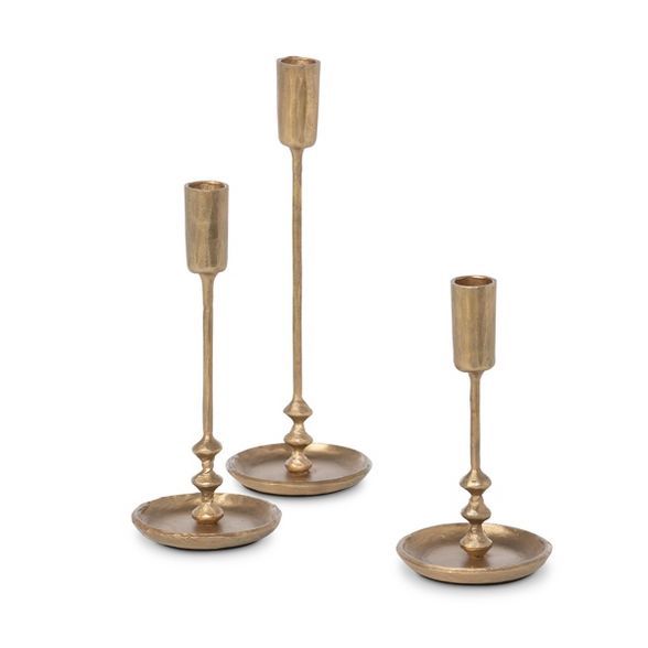 Park Hill Collection Antique Gold Colonial Taper Holders | Target