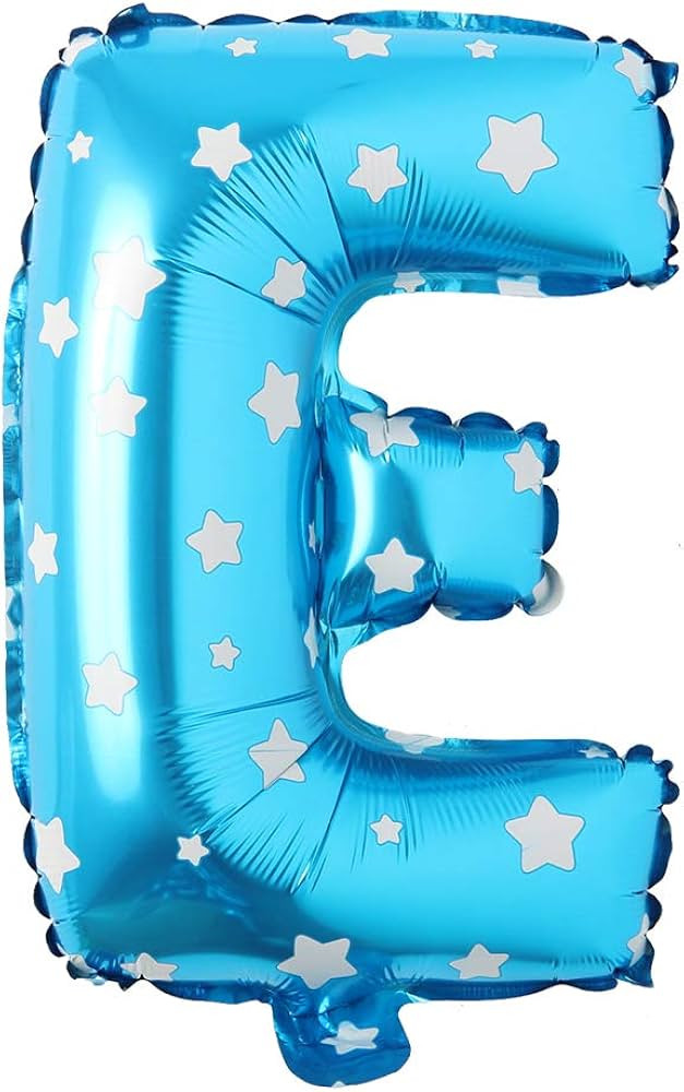 16" inch Single Blue with Star Alphabet Letter Number Balloons Aluminum Hanging Foil Film Balloon... | Amazon (US)