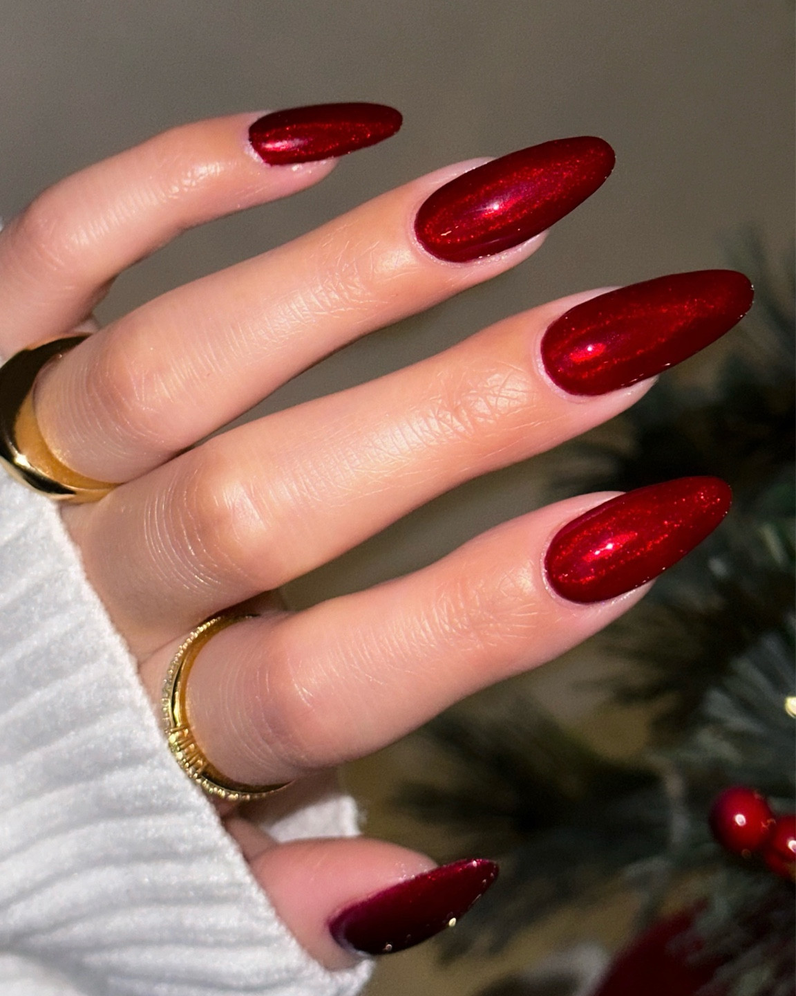 red jelly holo nails 🎄💫❤️ 

#LTKHoliday #LTKBeauty #LTKSaleAlert