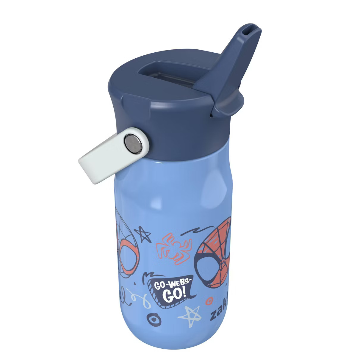 Zak Designs 14oz Spidey & Friends Stainless Steel Vacuum Harmony Straw Water Bottle Blue | Target