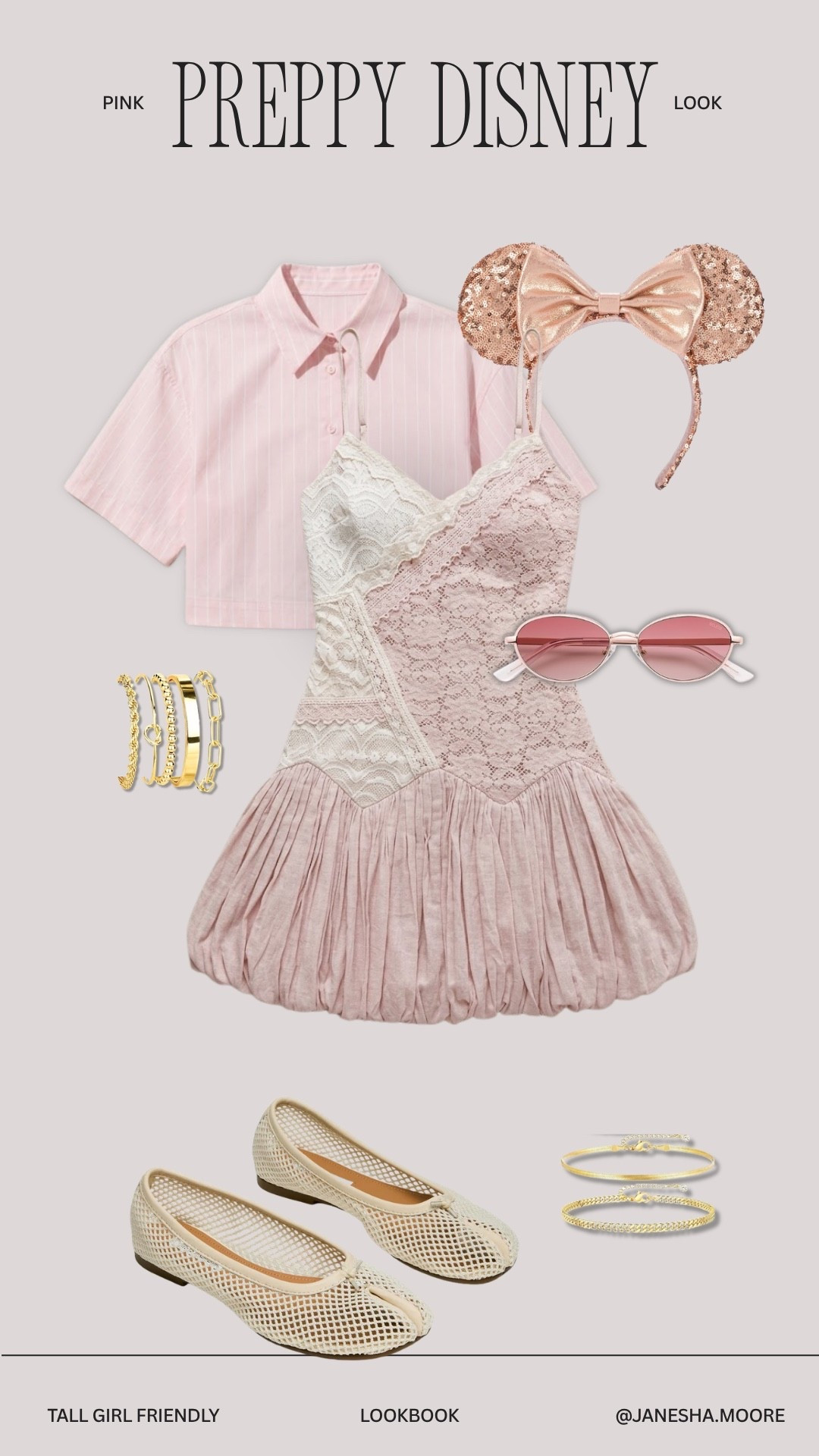 Preppy Disney Look • I love this look so much! I’m wearing a medium crop shirt and then a large in the dress absolute perfection as built in shorts. I linked multiple bags from the same brand. I got my back from but this is old so I can’t find the exact. Also, I sprayed sunscreen spray on my legs and my fav setting spray on my face.

#LTKootd #LTKTall #LTKTravel