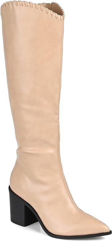 Journee Collection Womens Daria Tru Comfort Foam Extra Wide Calf Stacked Heel Knee High Boots | Amazon (US)