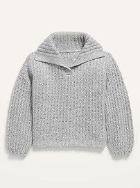 Shawl-Collar Shaker-Stitch Pullover Sweater for Toddler Girls | Old Navy (US)