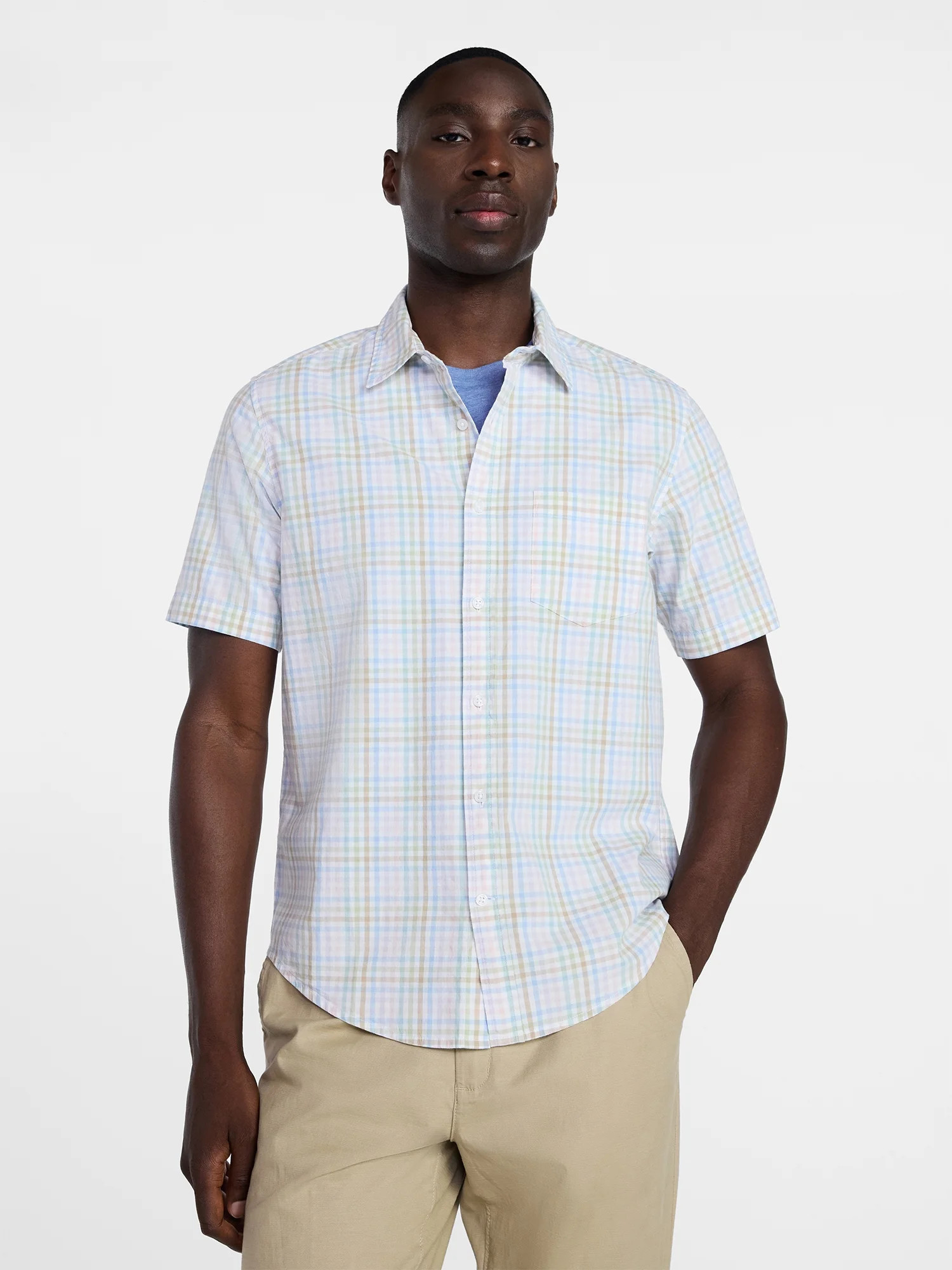 Ge SS Men's Poplin Shirt, Sizes S-3XL | Walmart (US)
