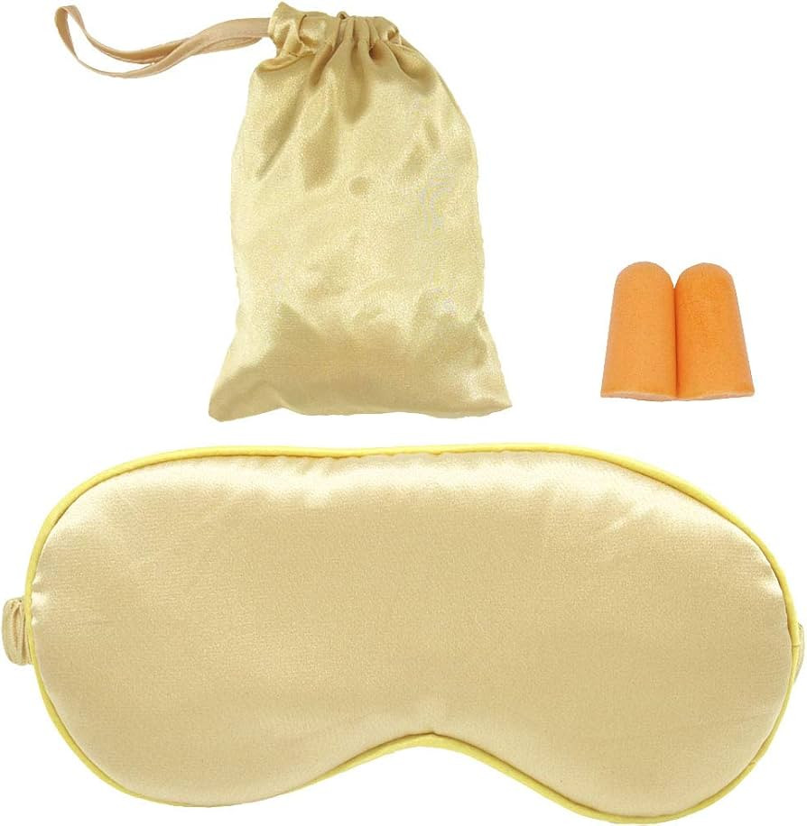 Beautiful Silk Sleep Mask with Luxury Travel Pouch and Ear Plug - Soft and Comfortable Eye Shade ... | Amazon (US)