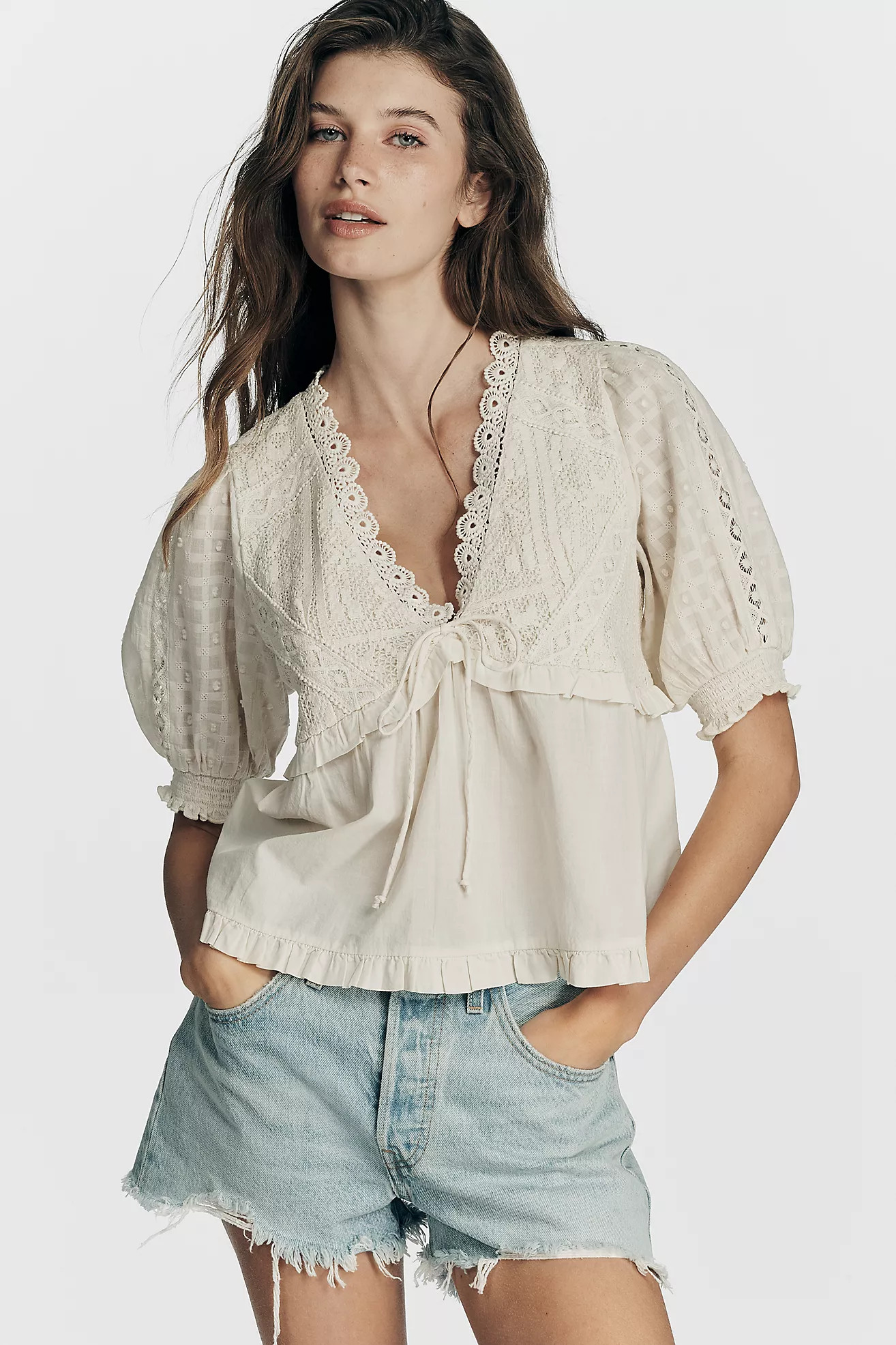 By Anthropologie Sleeveless V-Neck Babydoll Top | Anthropologie (US)