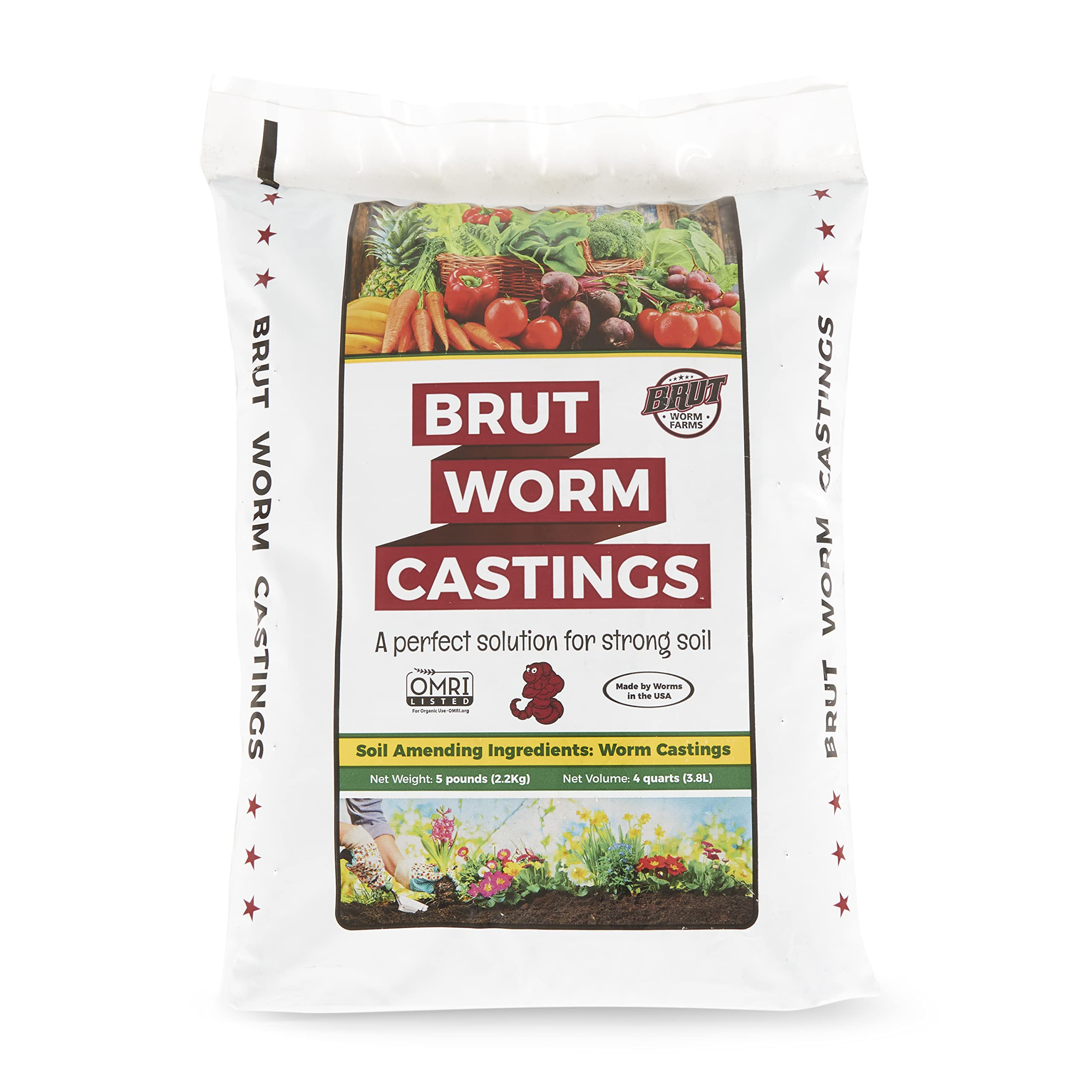 Brut Organic Worm Castings – 5 LB – Natural Nutrients, Fertility Builder, Plant Food for Pott... | Amazon (US)