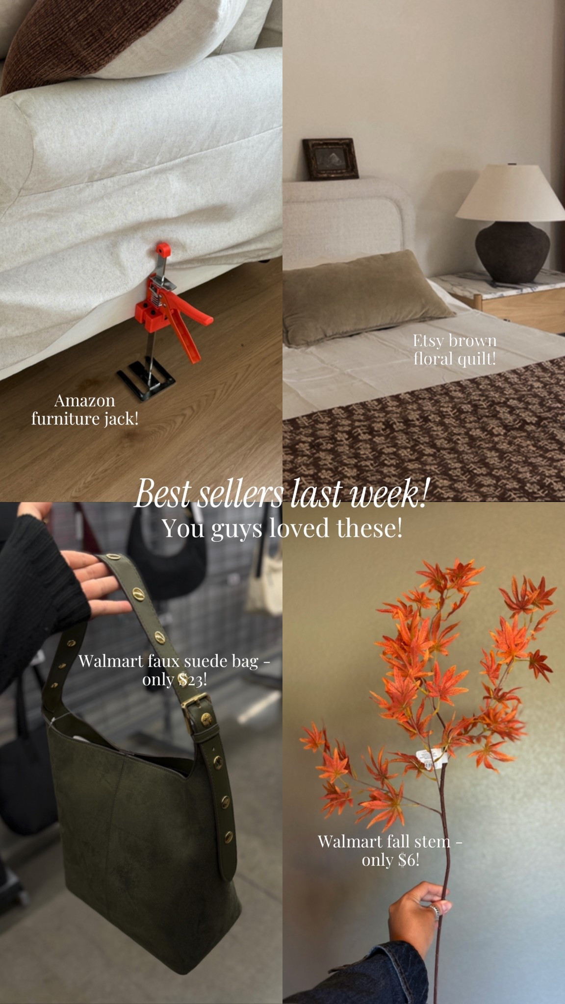 Some of the best sellers from last week!

trending home finds, budget friendly home finds, affordable home finds, walmart home, walmart fall, target fashion, target bags, walmart fashion 

#LTKHome #LTKSeasonal #LTKStyleTip
