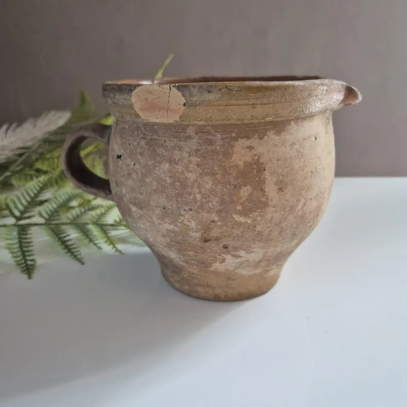 Antique French Terracotta Pitcher, Old Glazed Stoneware - Etsy | Etsy (Global)
