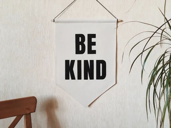 Large Be Kind Banner / Canvas Wall Banner / Motivational | Etsy | Etsy (US)