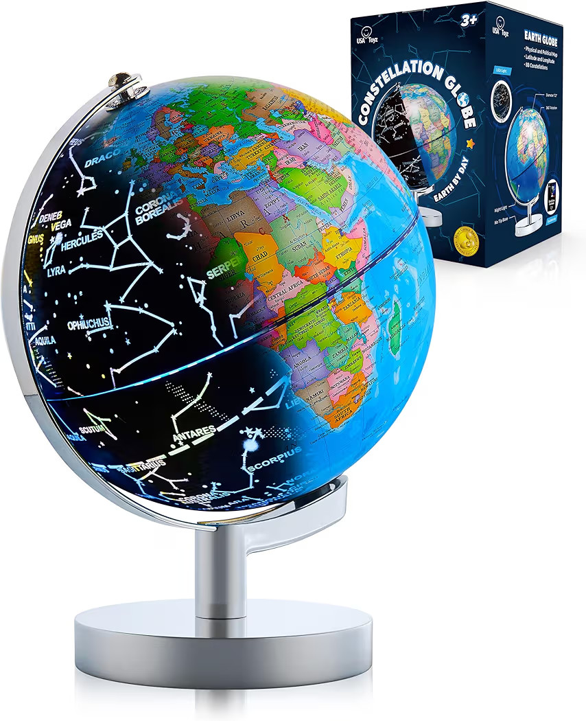 USA Toyz Illuminated Globe for Kids Learning- 3-in-1 STEM Globes of the World with Stand, Constel... | Amazon (US)