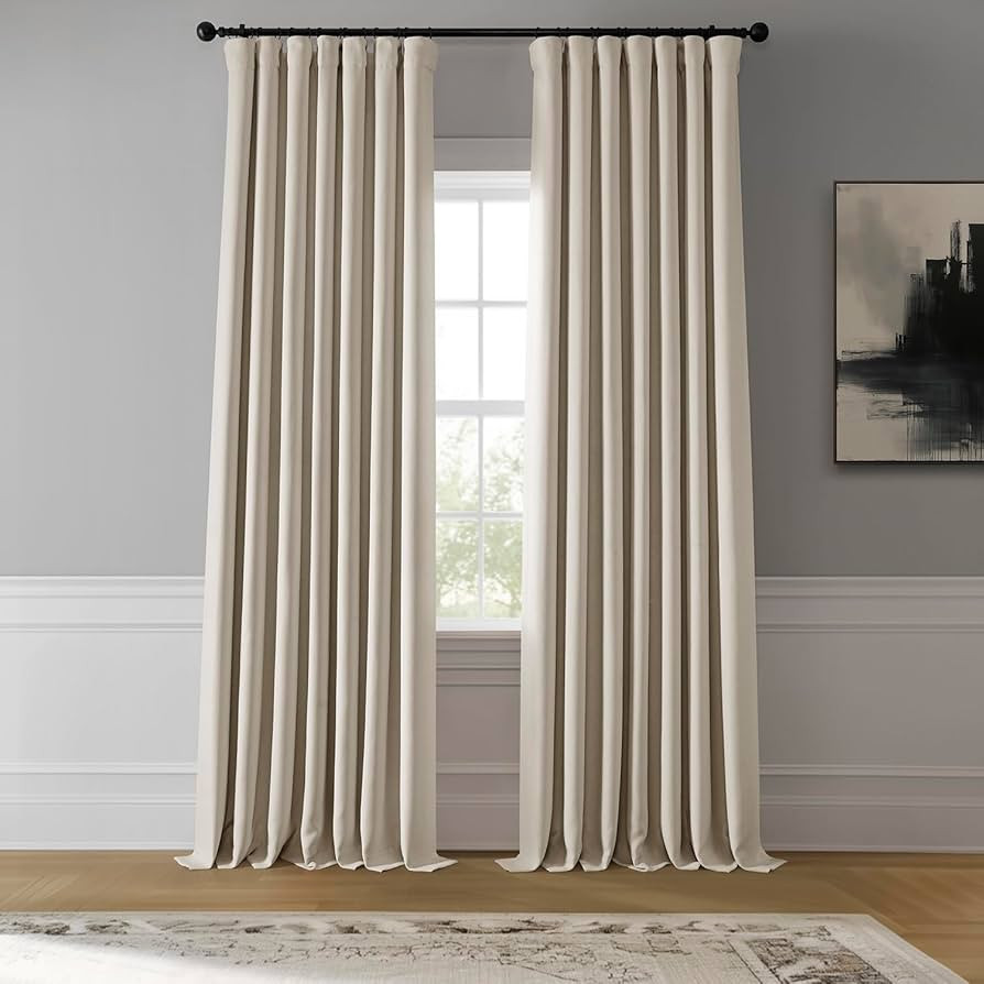 HPD Half Price Drapes - Faux Linen Curtains for Living Room (1 Panel) - 50W X 108L - Textured Roo... | Amazon (US)