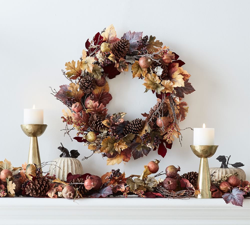 Faux Pomegranate & Pinecone Wreath | Pottery Barn (US)