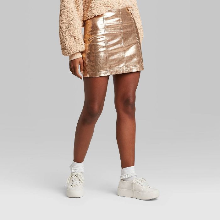 Women's Mid-Rise Mini Skirt - Wild Fable™ Champagne | Target