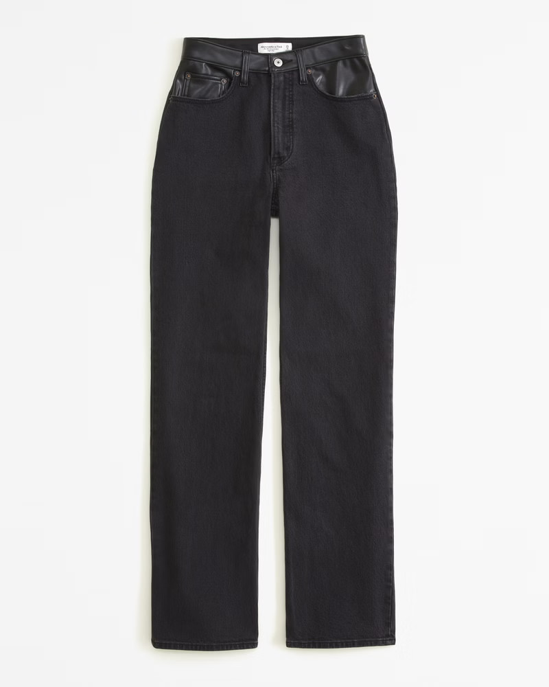 Mixed Fabric Curve Love High Rise 90s Relaxed Jean | Abercrombie & Fitch (US)