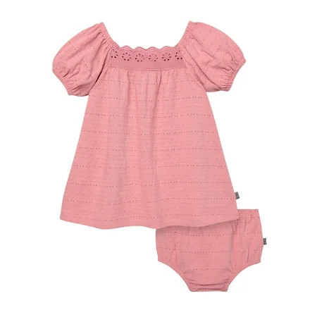 Modern Moments by Gerber Baby Girl Puff Sleeve Dress and Diaper Cover, 2-Piece, Sizes 0/3 Months ... | Walmart (US)