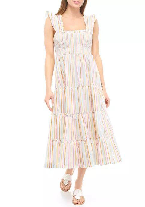 Women's Sleeveless Striped Smock Bodice Dress | Belk