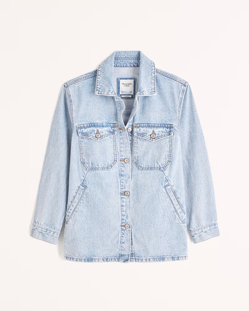Oversized Denim Shirt Jacket | Abercrombie & Fitch (US)