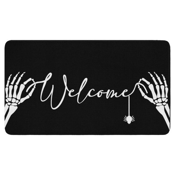 Halloween Door Mat 30 X 17 Inch Halloween Skull Doormat Indoor Outdoor Entrance Floor Mat Non Sli... | Walmart (US)