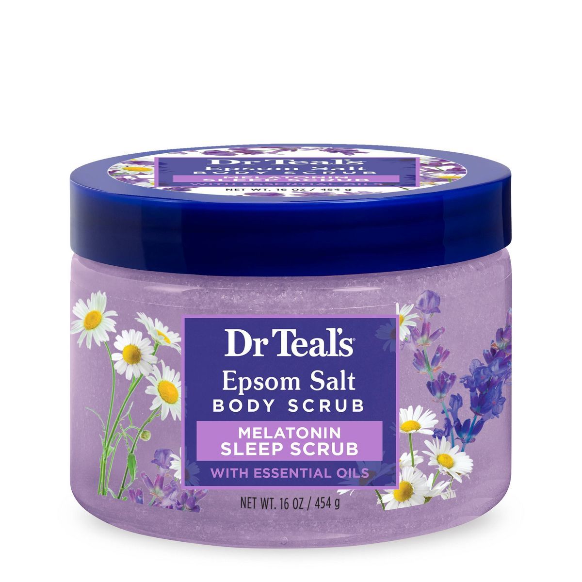 Dr Teal's Melatonin Lavender Scented Salt Body Scrub - 16oz | Target