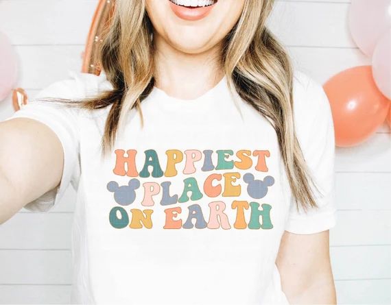 Happiest Place on Earth Shirt Colorful Vacay Shirts Kids - Etsy | Etsy (US)