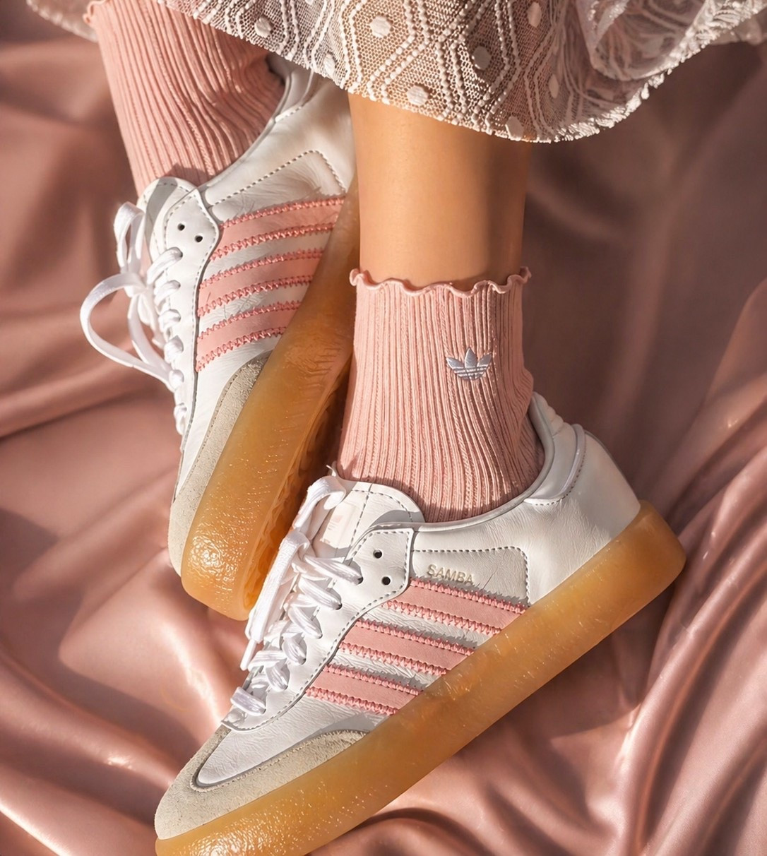 OK, Adidas just dropped these soft pink and look at these socks to go with the little ruffle detail on it. These are definitely a must have.

#LTKMothersDay #LTKootd #LTKgrwm
