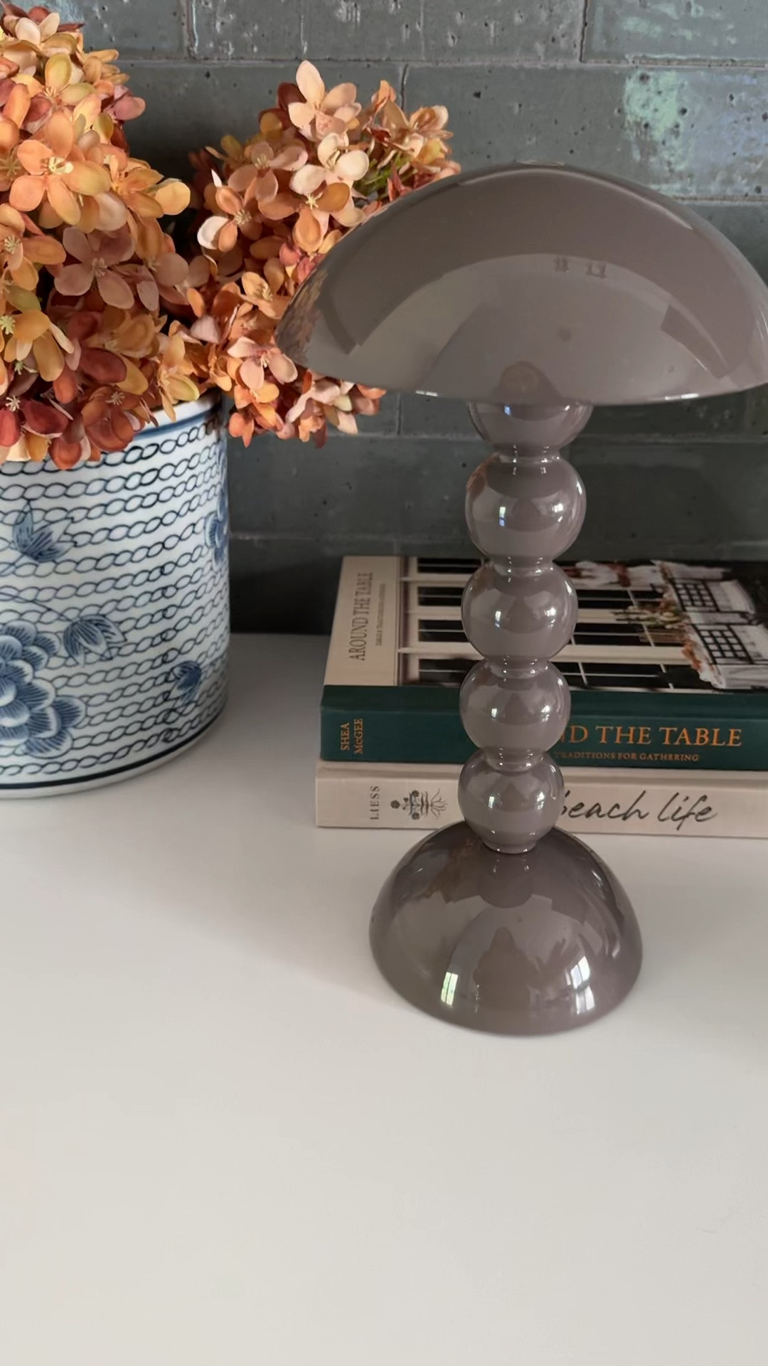 This cordless table lamp is one of the coziest fall accessories you can buy. Comes in so many bc plots and you will use it a ton! I like them in the corner of a kitchen, on your dining table, on an office desk or even bring them outside when entertaining. So many gorgeous colors to choose from and perfect t for the holiday season!