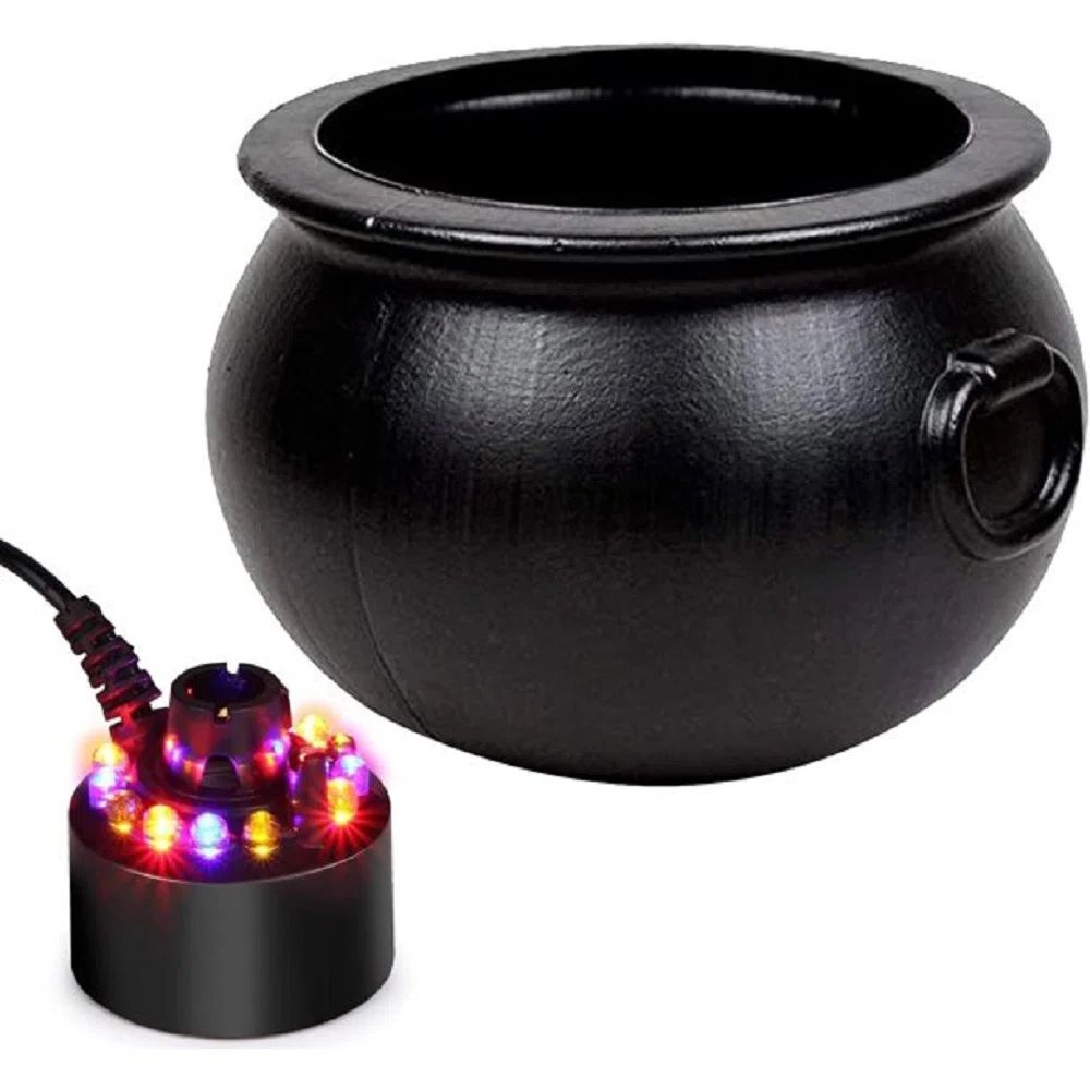 The Holiday Aisle® Halloween Cauldron 2PC Multi Pack with Mist Maker Multi Color Fogger (1) 10in... | Wayfair North America