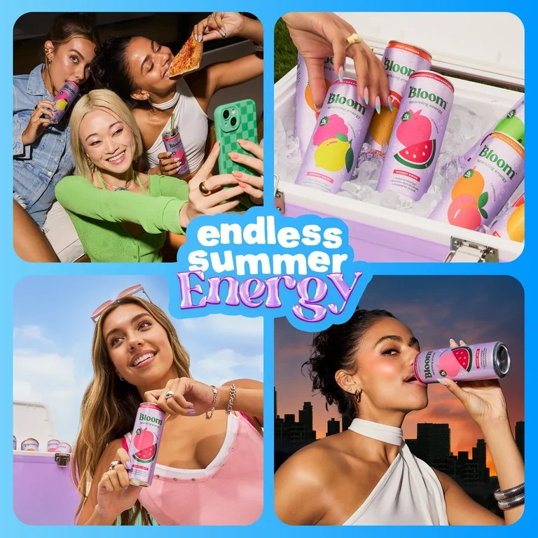 Bloom Nutrition Sparkling Energy Drink, Strawberry Watermelon, 12 fl oz Single Can | Walmart (US)