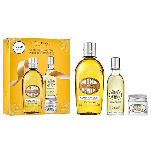 L’Occitane Softening Almond Trio Gift Set, Holiday Skincare Essentials with Body Oils & Milk, M... | Amazon (US)