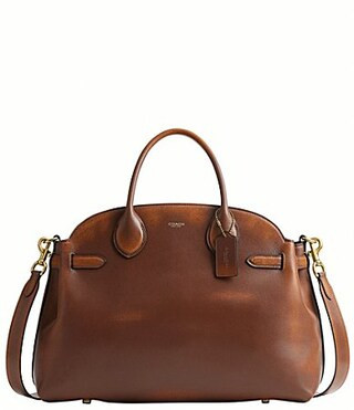 COACH Soft Empire 40 Loved Leather Carryall Satchel Bag - Brown | Dillard's