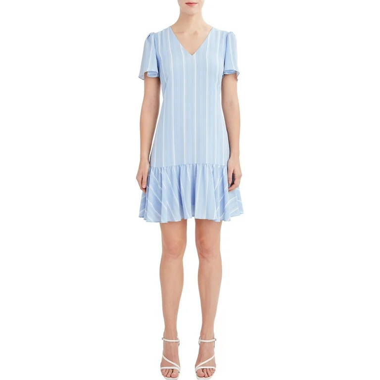 BCBG Paris Women's Short Sleeve Flounce Hem Dress | Walmart (US)