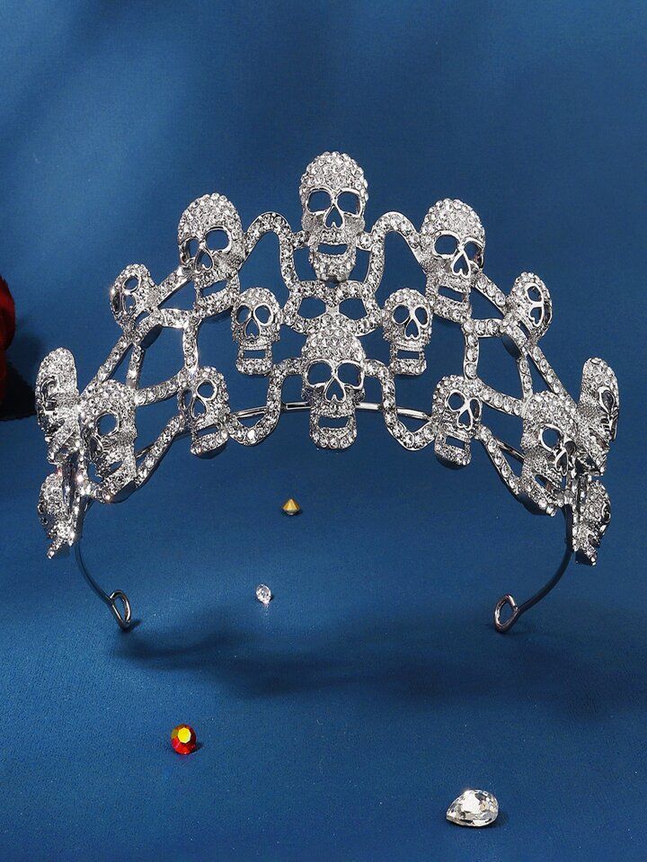 Skull & Rhinestone Decor Crown | SHEIN
