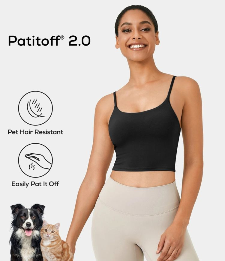 Women’s Patitoff® 2.0 Pet Hair Resistant Padded Cropped Yoga Cami - HALARA | HALARA