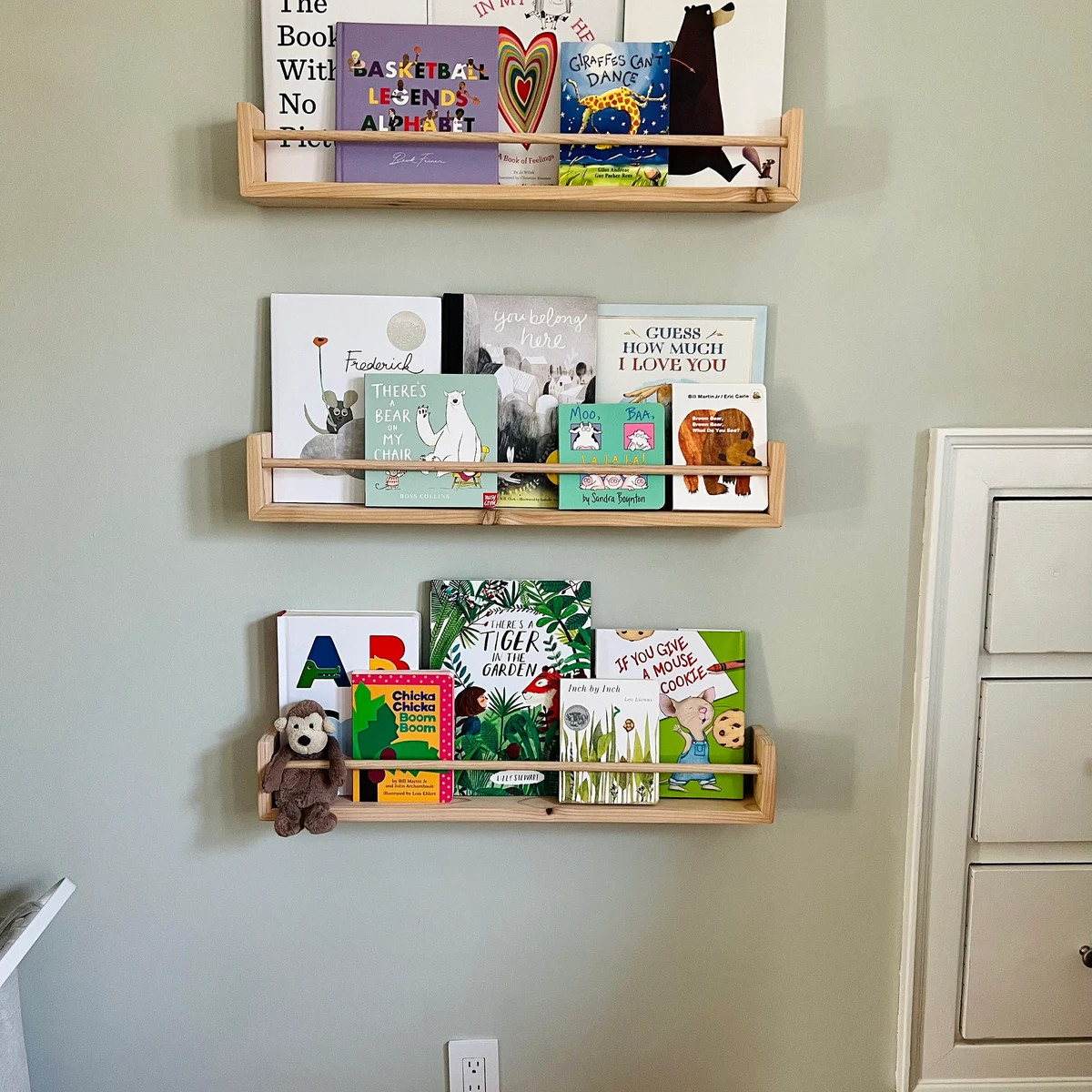 Nursery Bookshelf, "waterfall" Corner Joints, Natural Cedar (custom Sizing Available) Small Space... | Etsy (US)