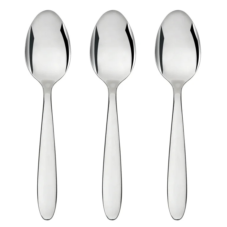 Mainstays Breck Stainless Steel Adult Dinner Spoon, 3-Piece Set, Silver | Walmart (US)