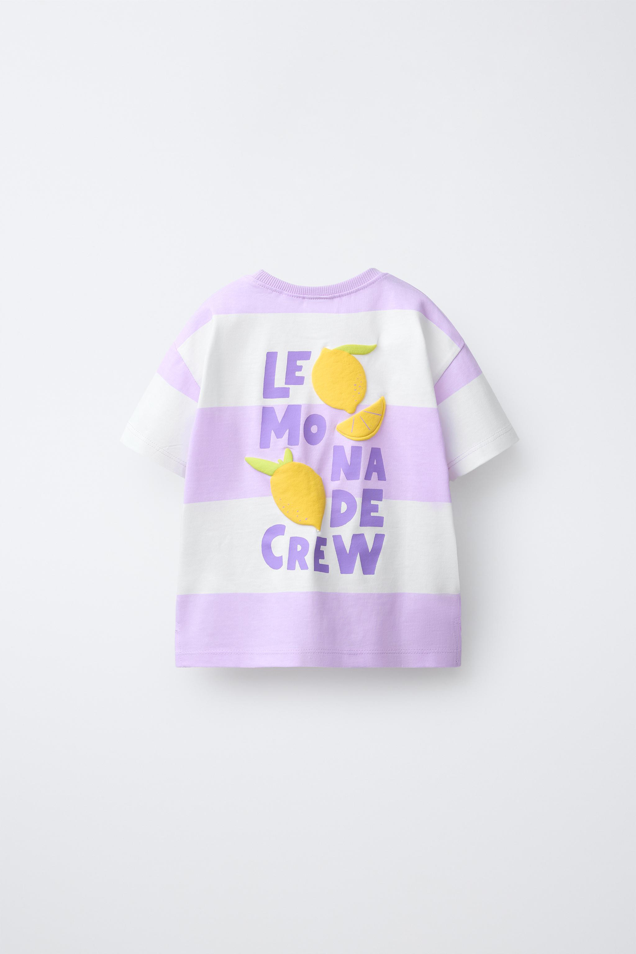 STRIPED T-SHIRT WITH RAISED FRUIT DESIGN | Zara UK