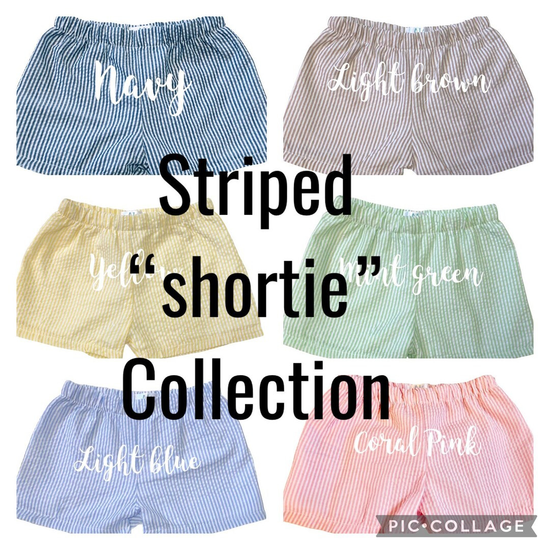 STRIPED Seersucker Fully Lined “Shortie Shorts” 12m, 18m, 2t, 3t, 4t, 5t, 6t | Etsy (US)