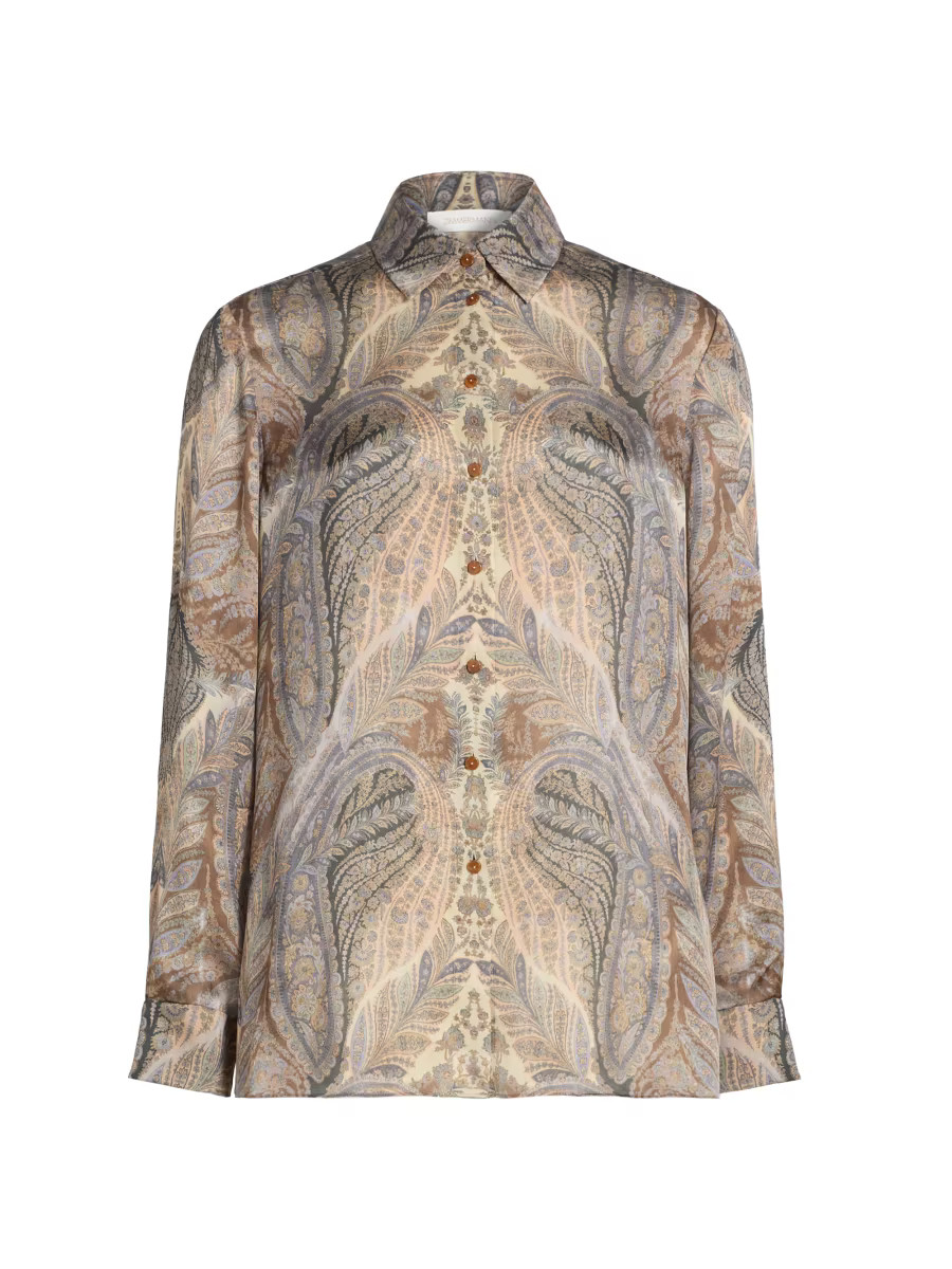 Zimmermann Hypnotic Silk Satin Shirt | Saks Fifth Avenue | Saks Fifth Avenue