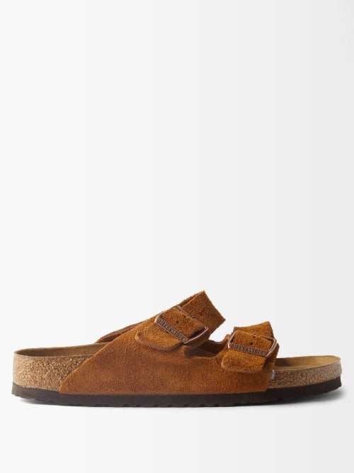 Birkenstock - Arizona Suede Slides - Womens - Dark Beige | Matches (UK)