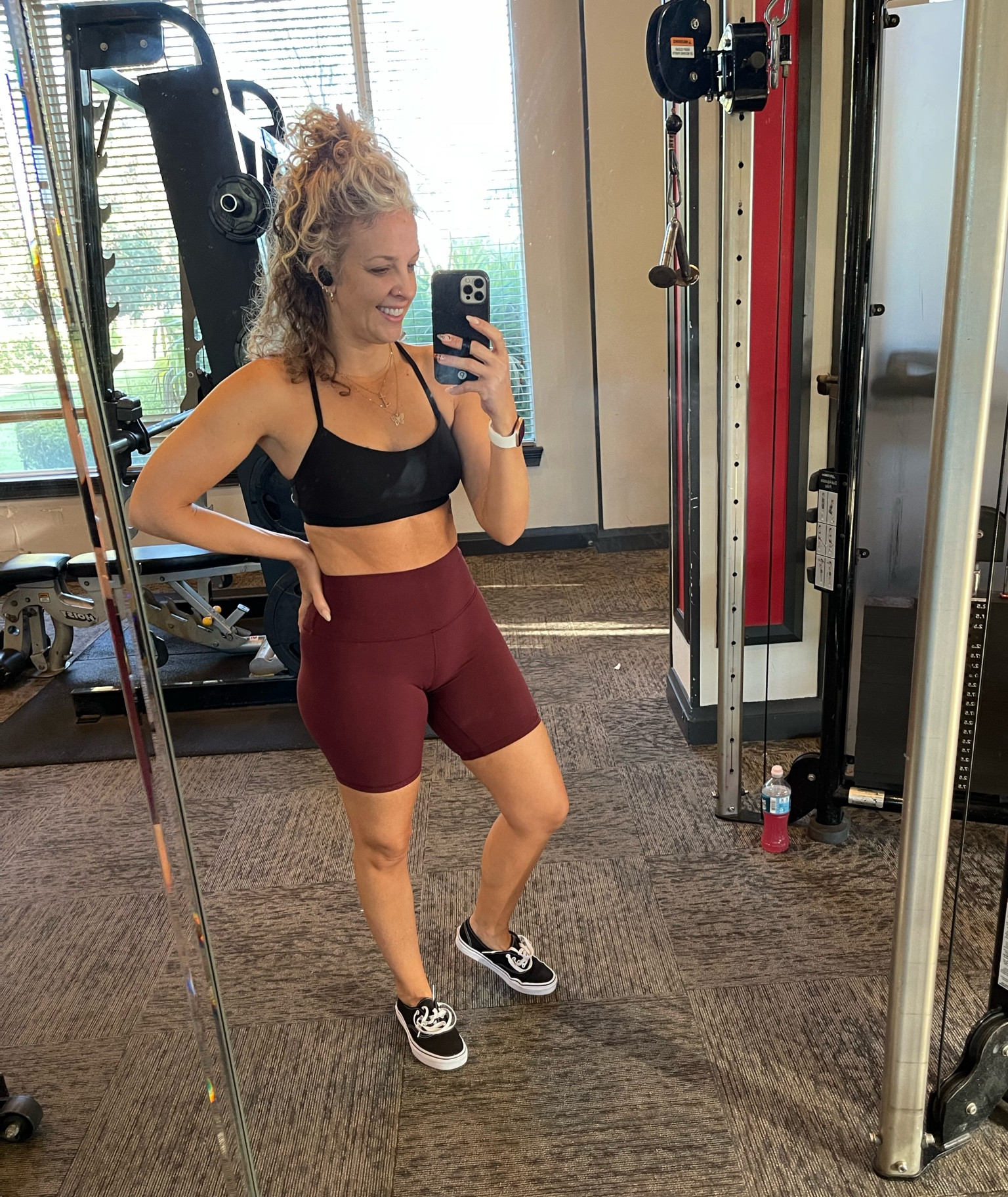 Gym outfit. Align biker shorts, y bra lululemon and vans 

#LTKfit #LTKstyletip #LTKunder100