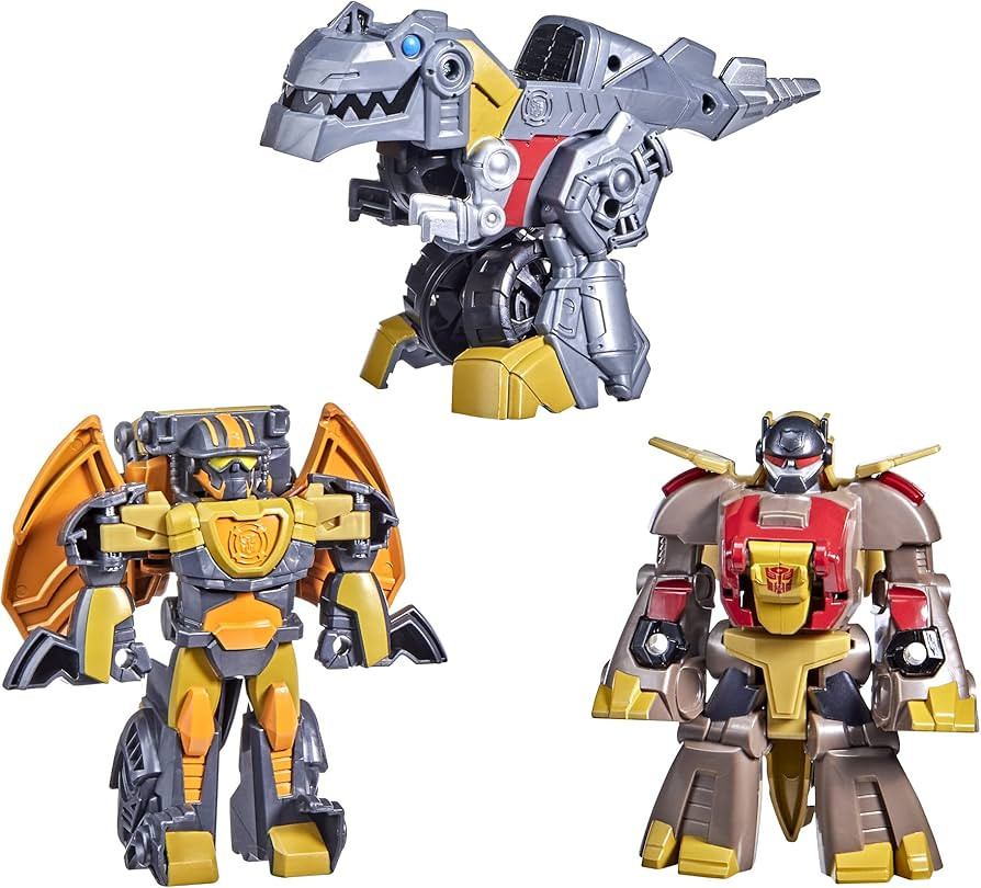 Transformers Dinobot Adventures Dinobot Squad Grimlock, Dinobot Snarl, and Predaking 3-Pack Conve... | Amazon (US)