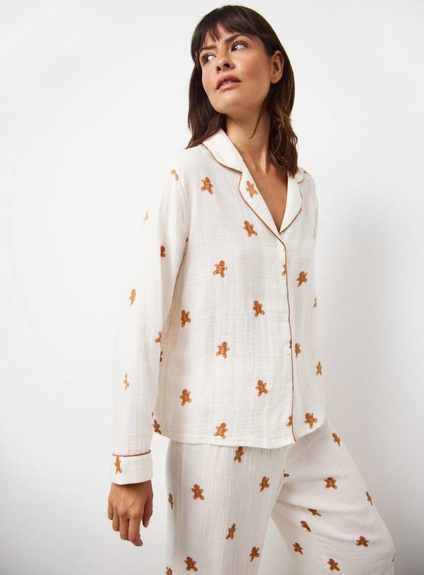 Christmas Gingerbread Double Cloth Traditional Pyjamas L | Tu Clothing