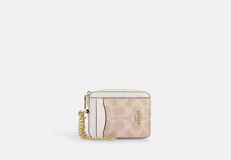 Zip Card Case In Signature Canvas | Coach Outlet US