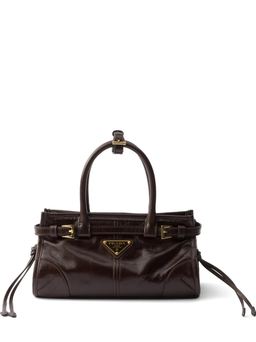 Prada Bonnie leather mini handbag - Brown | Farfetch Global
