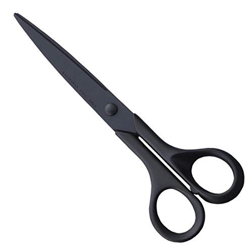 ALLEX Black Scissors All Purpose Sharp Japanese Stainless Steel Blade, Non-Sticking Fluorine Coating Blade for Adhesive Tape, Made in JAPAN | Amazon (US)