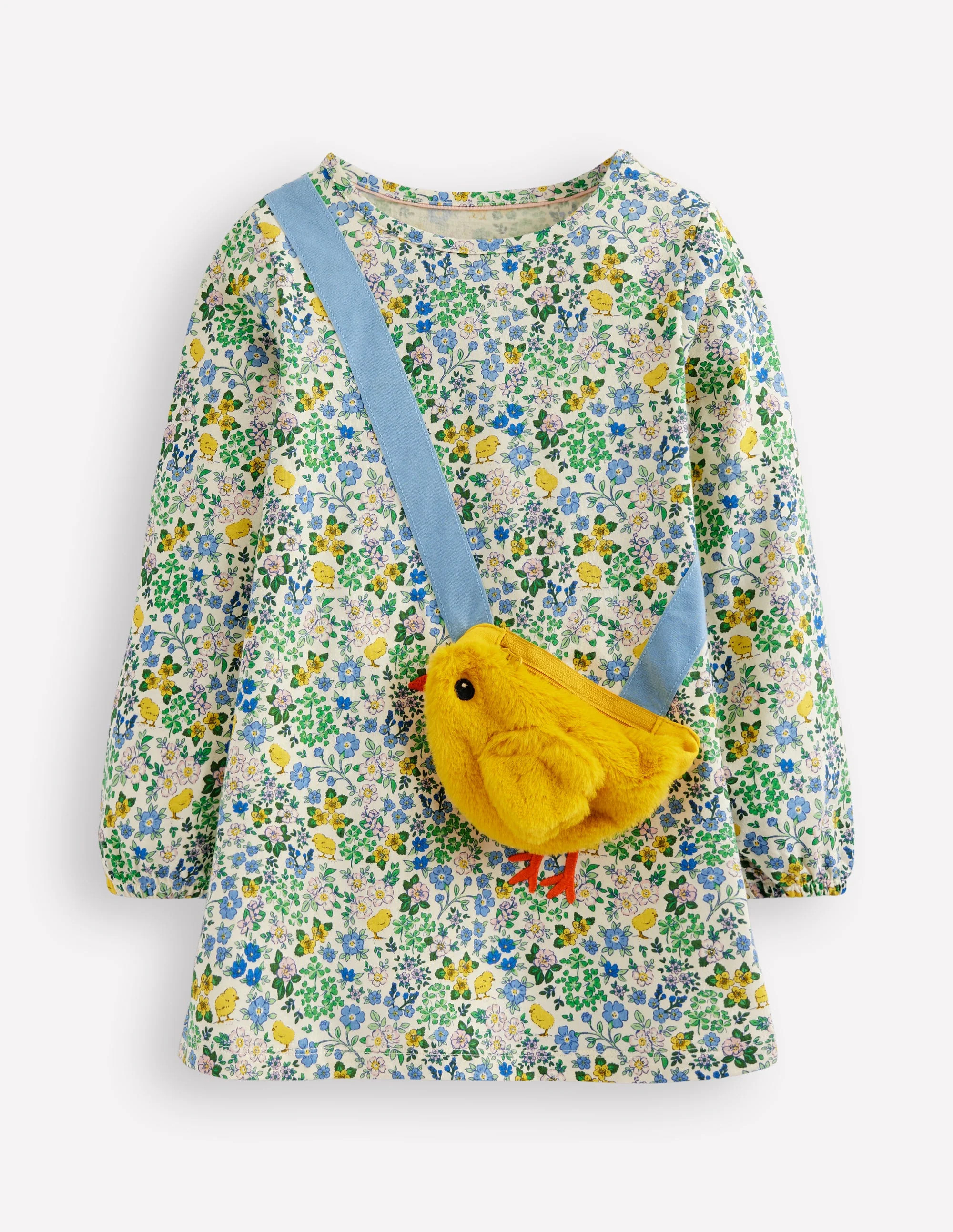 Long sleeved Bag Tunic-Vanilla White Floral Chick | Boden (US)