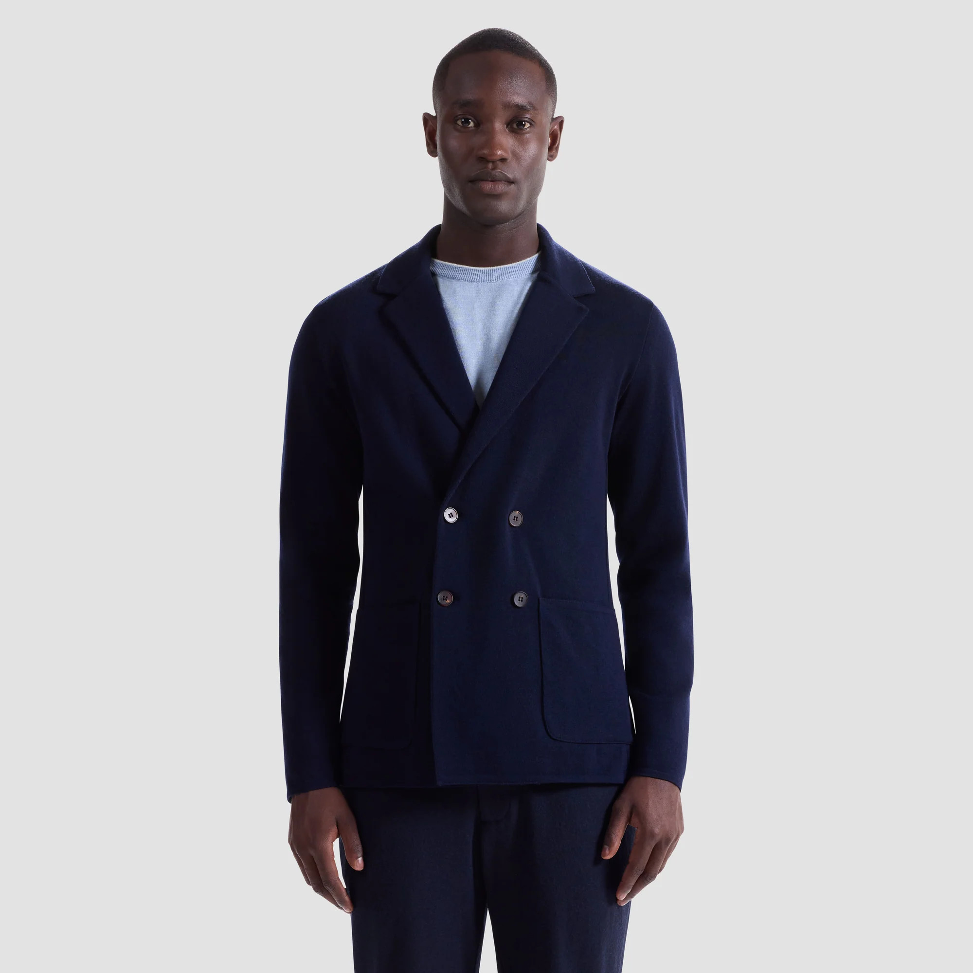 Double-Breasted Blazer Sweater | Bugatchi